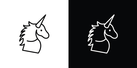 Alicorn icon. Thin linear vectors pack