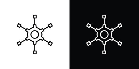 Algorithm icon. Thin linear vectors pack