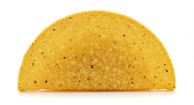 Crispy Yellow Taco Shell Isolated on White Background. - Powered by Adobe