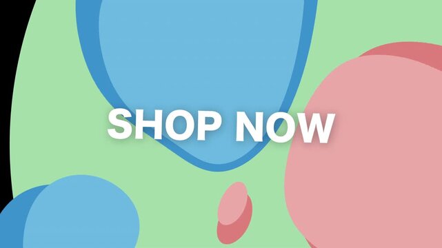 Explore a colorful promotion with engaging graphic motion urging viewers to shop now.