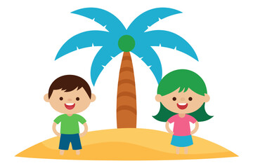 children on the beach