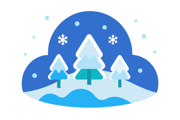 christmas tree with snow