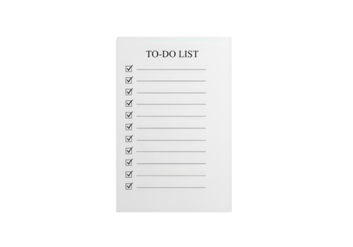 To-Do List with Checkmarks on White Paper
