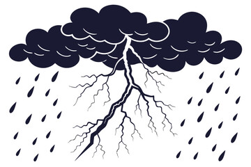 rain clouds and rain drops
