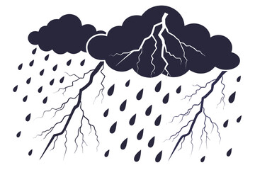 rain clouds and rain drops