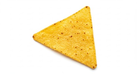 Single Tortilla Chip Isolated on White Background.