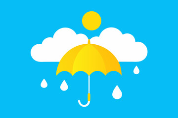 umbrella and rain drops