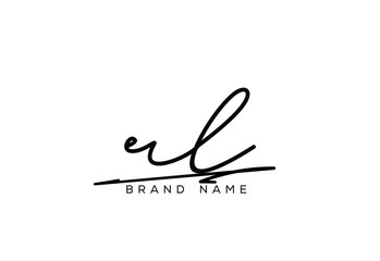 Obraz premium RL letter elegant cursive beauty handwriting logo.