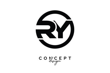 RY Creative Circle Monogram Logo Design – Modern Branding Concept