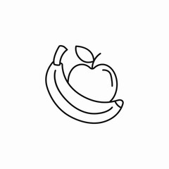 banana and apple icon sign vector
