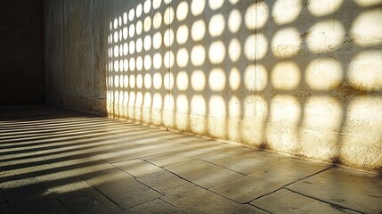 Abstract shadows cast on walls and floors 