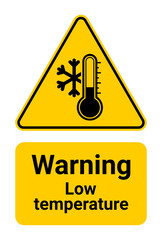 Warning low temperature sign vector illustration