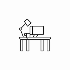 desktop computer setup icon sign vector