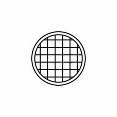 round waffle grid icon sign vector