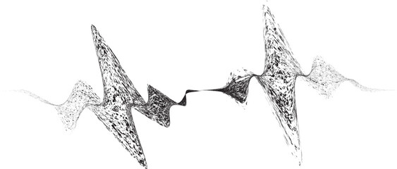 Decorative wave of line . Brush stroke waves. Abstract flow linear fluid design element .Zigzag wave. Wavy Music sounds lines. Squiggle brush stroke . Ornament design.Line art .Brush paint Vector 