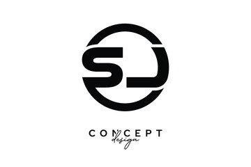 SJ Creative Circle Monogram Logo Design – Modern Branding Concept