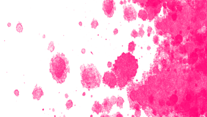 Watercolor splashes. Pink watercolor paint splashes background PNG with transparent texture, abstract artistic ink stains pattern for web, print, textile, posters, packaging, creative design projects