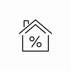 house mortgage rate icon sign vector