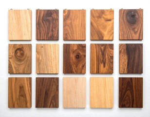 Wood samples arranged