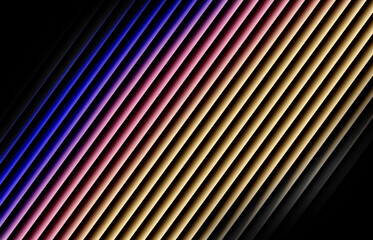 Pink, gold, and purple gradient with glowing diagonal stripe effect on a dark background — futuristic neon abstract light waves featuring smooth motion, layered depth, and glow.