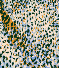 Leopard print. Vector seamless pattern. Animal skin background with black and brown spots on beige backdrop. Abstract exotic safari texture. Jaguar, leo, puma cheetah fur pattern. Repeat design
