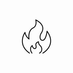 stylized fire flame icon sign vector
