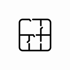 simple floor plan icon sign vector