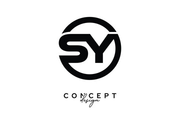 SY Creative Circle Monogram Logo Design – Modern Branding Concept