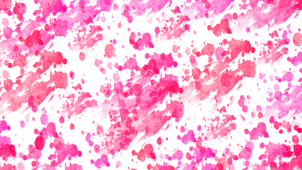 Watercolor splashes. Pink red watercolor paint splashes background PNG with transparent texture, abstract artistic ink stains pattern for web, print, textile, posters, packaging, creative design