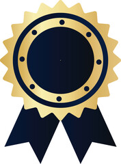 Empty Gold and Navy Premium Quality Award Ribbon