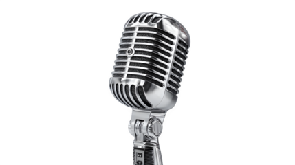 Vintage Microphone, isolated on transparent background