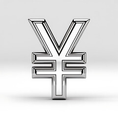 Obraz premium Shiny chrome 3d yen symbol symbolizing japanese currency and financial wealth growth