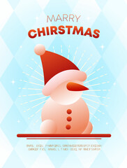 Celebrate Christmas with a cute snowman illustration featuring a festive hat. Vector illustration