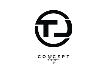 TJ Creative Circle Monogram Logo Design – Modern Branding Concept