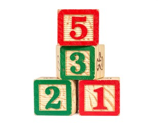 Wooden blocks with numbers