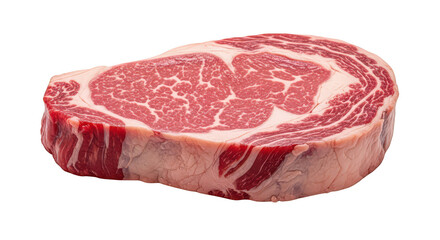 Raw Ribeye Steak Closeup View