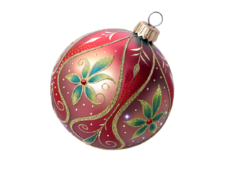 Decorative Christmas ornament with floral mandala design
