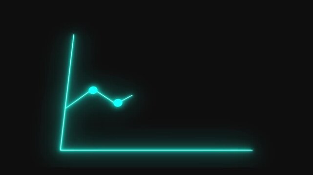 Animated line chart with glowing HUD for stock market UI illustrating business, marketing, and market fight. Line chart HUD loop glowing on stock market.