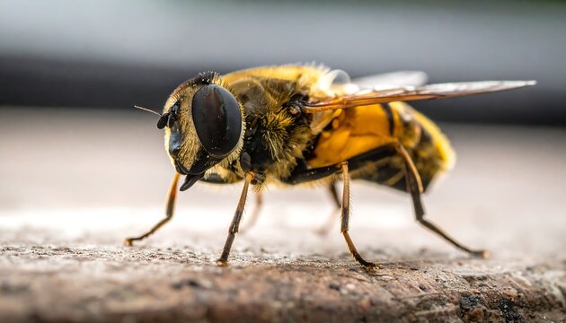 Close-up of a bee-fly on a surface