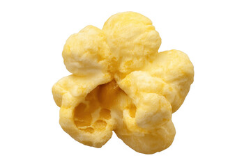 Popcorn snack with butter flavor on transparent background