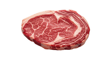 Raw Ribeye Steak Closeup View