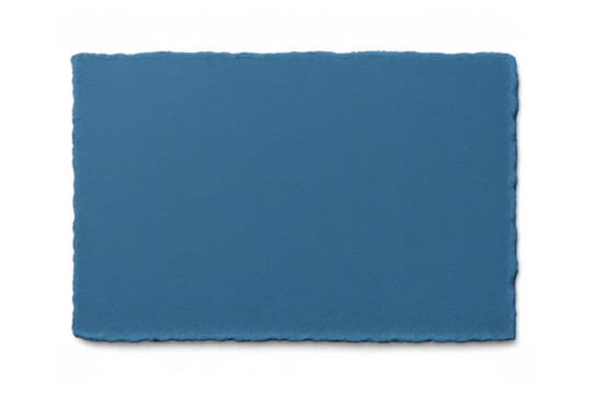 Blue textured handmade paper with torn edge blank card