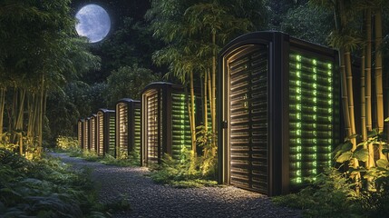 Green Servers Moonlight Bamboo Forest