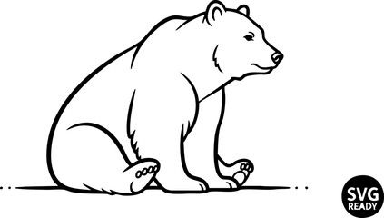 Majestic grizzly bear sitting calmly, a powerful symbol of wilderness and strength, perfect for nature and wildlife projects.