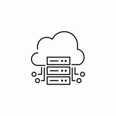 cloud server data icon sign vector