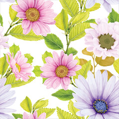 beautiful chrysanthenum seamless pattern