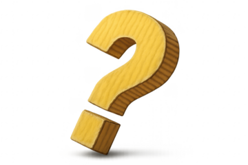 Cardboard question mark representing problem, query, and doubt