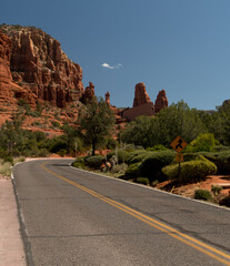 Scenic road to Chapel of the Holy Cross in Sedona, Arizona