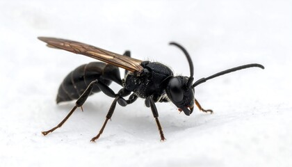 Close-up of a black and brown insect