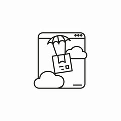 air delivery parachute icon sign vector